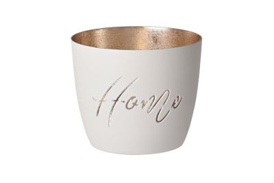 Gift Company Madras Windlicht M, Home weiss/gold