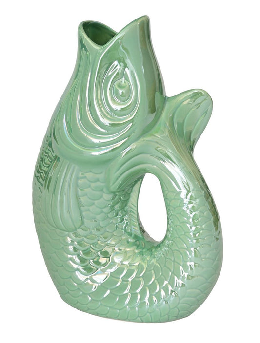 Gift Company Monsieur Carafon  Fisch Vase, L Rainbow Mint, 2,7 Liter