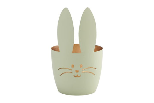 Gift Company Madras Windlicht M, Hase pastellgrün/gold