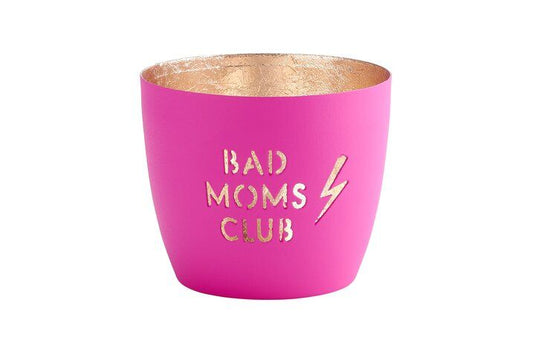 Gift Company Madras Windlicht M, Bad Moms Club, pink/gold