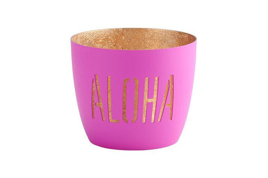 Gift Company Madras Windlicht M, Aloha neon purple/gold