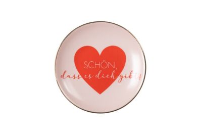 Gift Company Love Plates Deko-Teller, Porzellan, Schön, dass es dich gibt!, rund, rosa