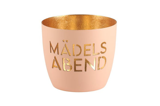 Gift Company Madras Windlicht M, Mädelsabend, pastellrose/gold