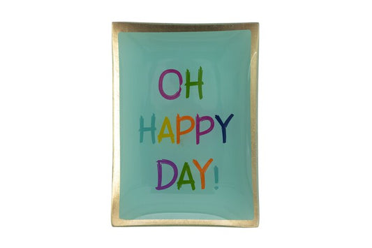 Gift Company Love Plates Glasteller, Oh Happy Day, hellgrün