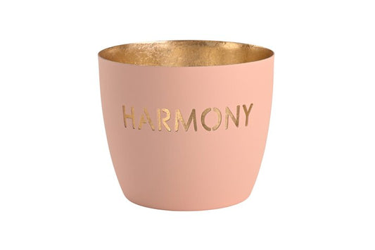 Gift Company Madras Windlicht M, Harmony, pastellrosa/gold