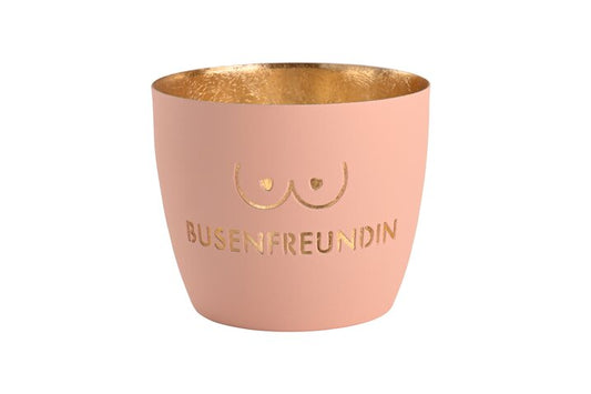 Gift Company Madras Windlicht M, Busenfreundin, pastellrosa/gold