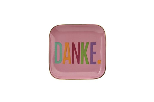 Gift Company Love Plates Deko-Teller, Porzellan, Danke, rosa