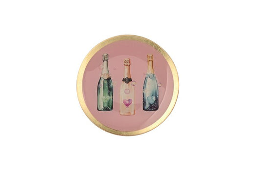 Gift Company Love Plates, Glasteller M, Champagner Flaschen