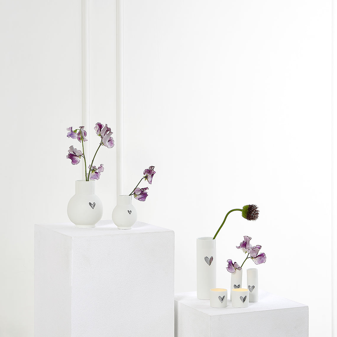 Lovely Mini-Kugelvase "Herz silber" - räder Design