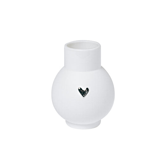 Lovely Mini-Kugelvase "Herz silber" - räder Design