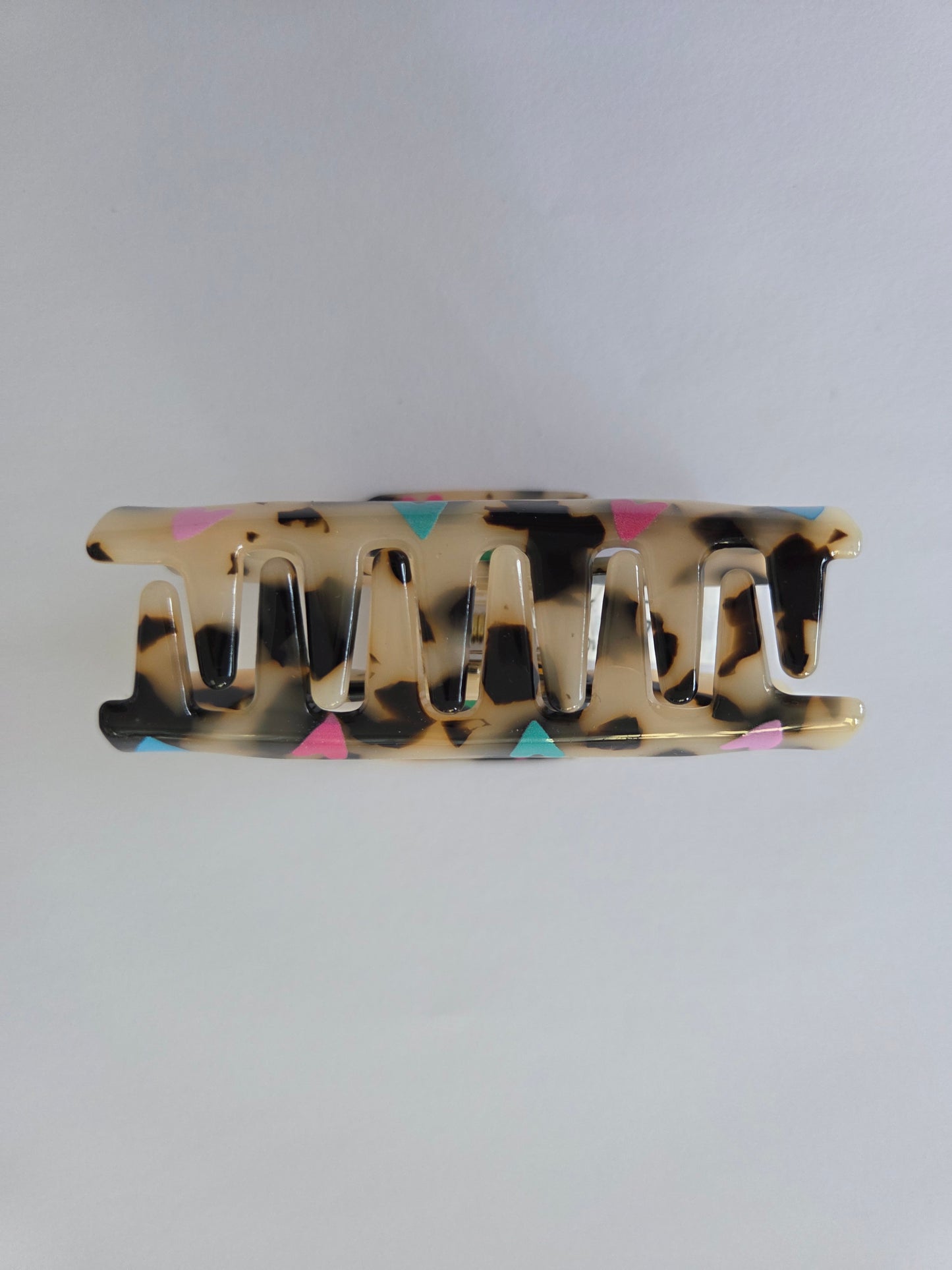 Haarklammer Leoprint mit Herzen