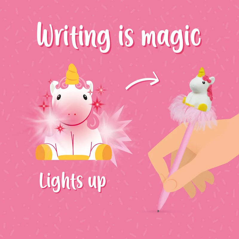 Leuchtender Kugelschreiber - Writing is Magic Einhorn