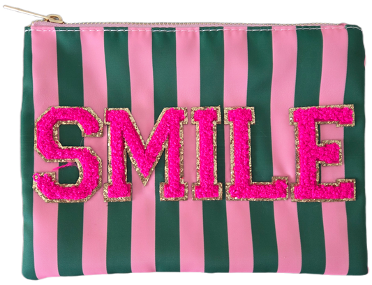Kosmetiktäschchen Smile rosa/grün