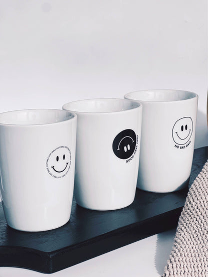 Becher Tasse Smiley I Fun Frühling Bunt Smile Happy: Good Vibes Only Rosa