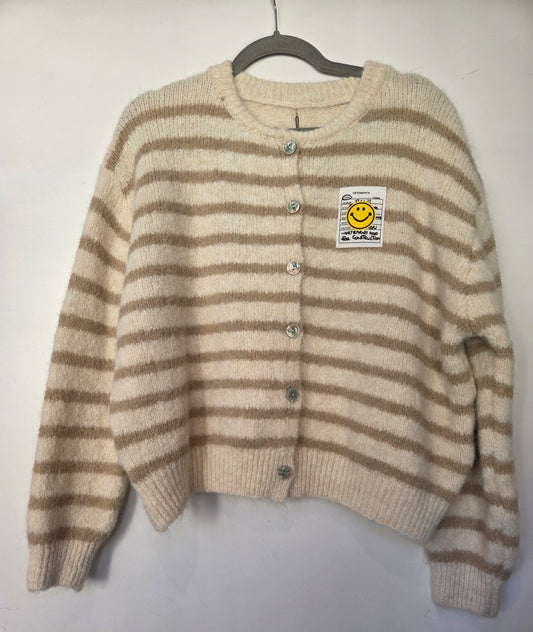 Cardigan ONLY GOOD VIBES creme/beige