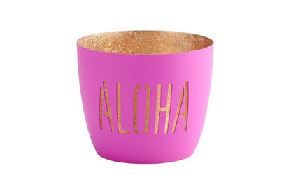 Gift Company Madras Windlicht M, Aloha neon purple/gold