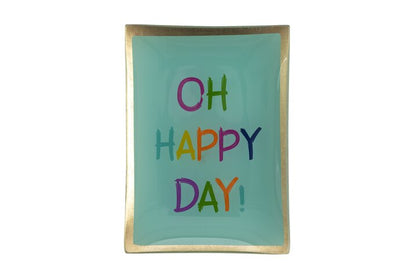 Gift Company Love Plates Glasteller, Oh Happy Day, hellgrün