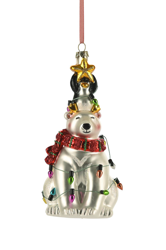 Hänger Eisbär mit Lichterkette -  Gift Company