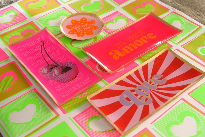 Gift Company Love Plates Glasteller, Oh Happy Day, hellgrün