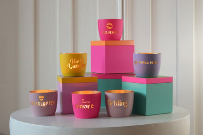 Gift Company Madras Windlicht M, Keep Life Simple aqua/gold