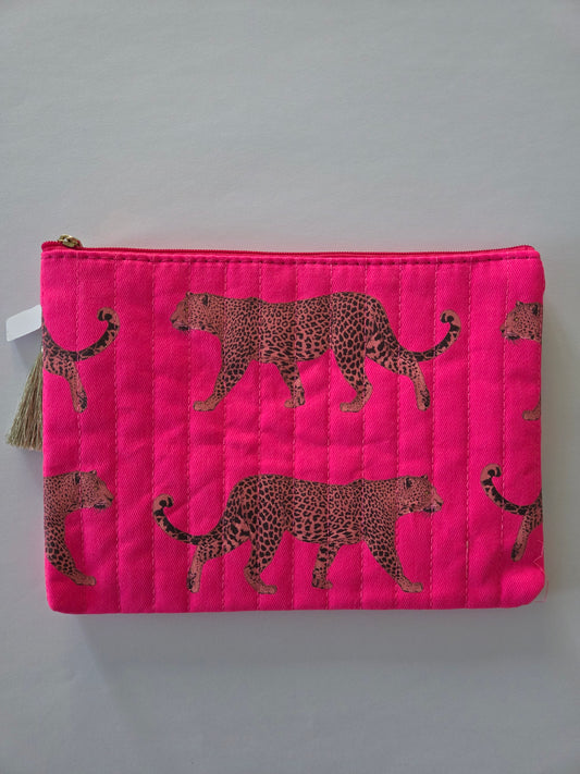 Kosmetiktasche Pink mit Leopard