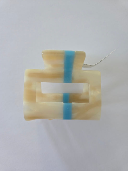 Haarklammer Creme mit Hellblau