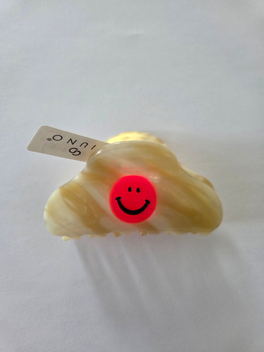 Haarklammer Creme mit Neon Smiley
