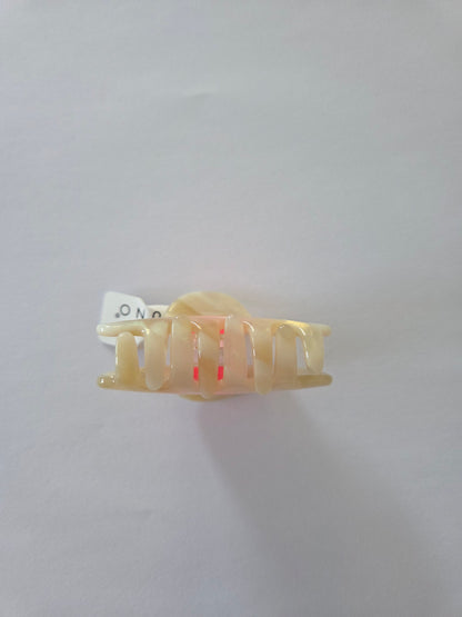 Haarklammer klein Creme mit Neon Smiley