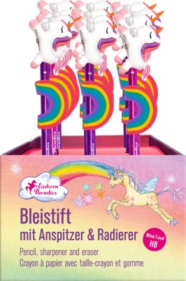 Bleistift Einhorn mit Anspitzer & Radierer - Einhorn-Paradies - Die Spiegelburg