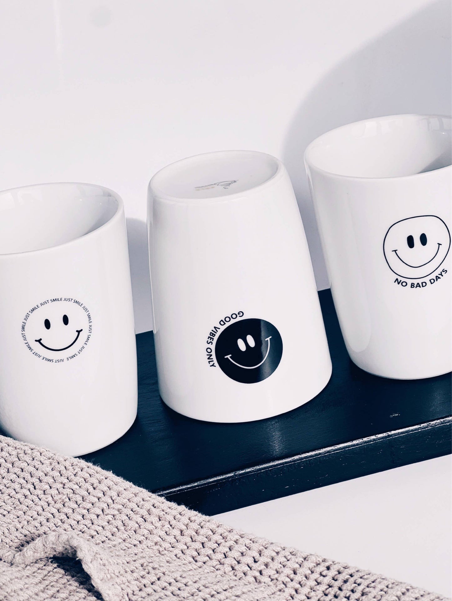 Becher Tasse Smiley I Fun Frühling Bunt Smile Happy: Good Vibes Only Rosa