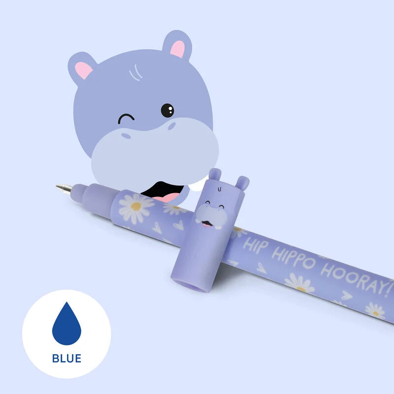 Löschbaren Gelstift - Erasable Pen mit Hippo-Motiv