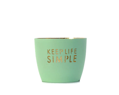 Gift Company Madras Windlicht M, Keep Life Simple aqua/gold