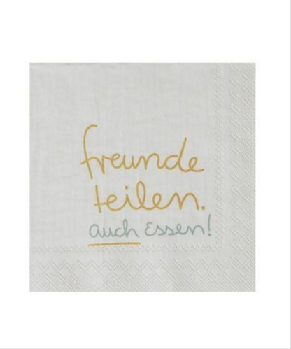 Cocktailservietten "Freunde teilen auch Essen" - räder Design