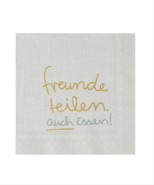 Cocktailservietten "Freunde teilen auch Essen" - räder Design