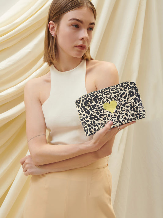 Make-up Tasche mit Leopardenmuster