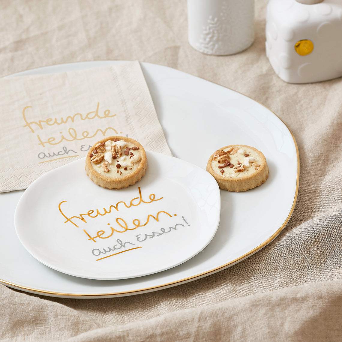 Cocktailservietten "Freunde teilen auch Essen" - räder Design