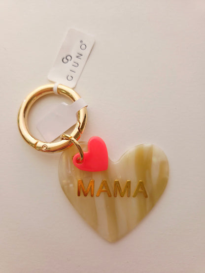 Schlüsselanhänger Herz Mama Creme