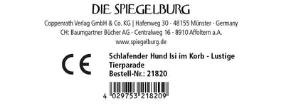 Schlafender Hund Isi im Korb - Lustige Tierparade - Die Spiegelburg