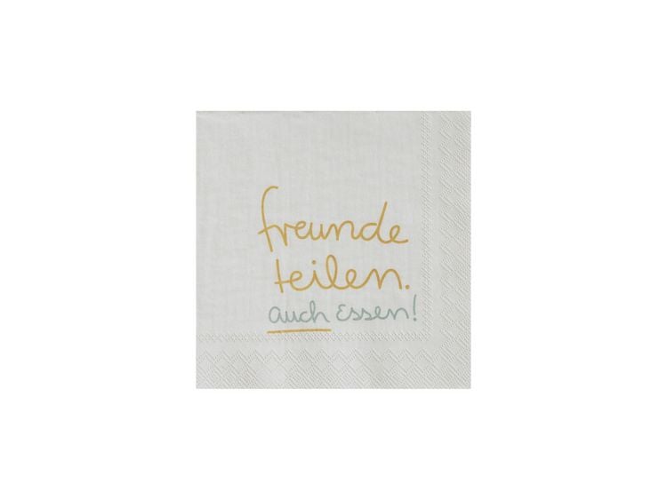 Cocktailservietten "Freunde teilen auch Essen" - räder Design