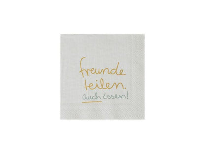 Cocktailservietten "Freunde teilen auch Essen" - räder Design