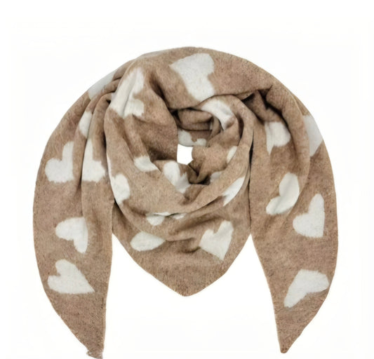 Dreieckstuch Herz - Taupe